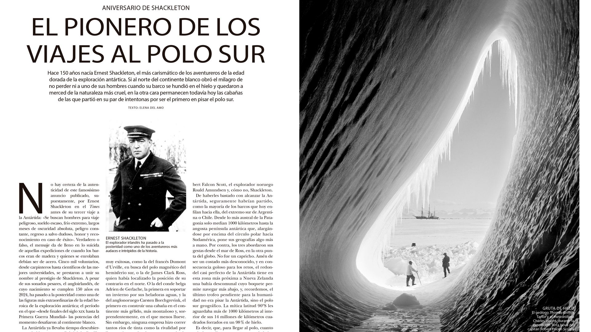 Reportaje para celebrar el cumpleaños del explorador Ernest Henry Shackleton y la Antártida en el nuevo especial Viajes de la revista ¡HOLA!