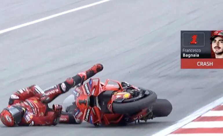 Nakagami sorprende y Bagnaia se cae… tras su ensayo de salida