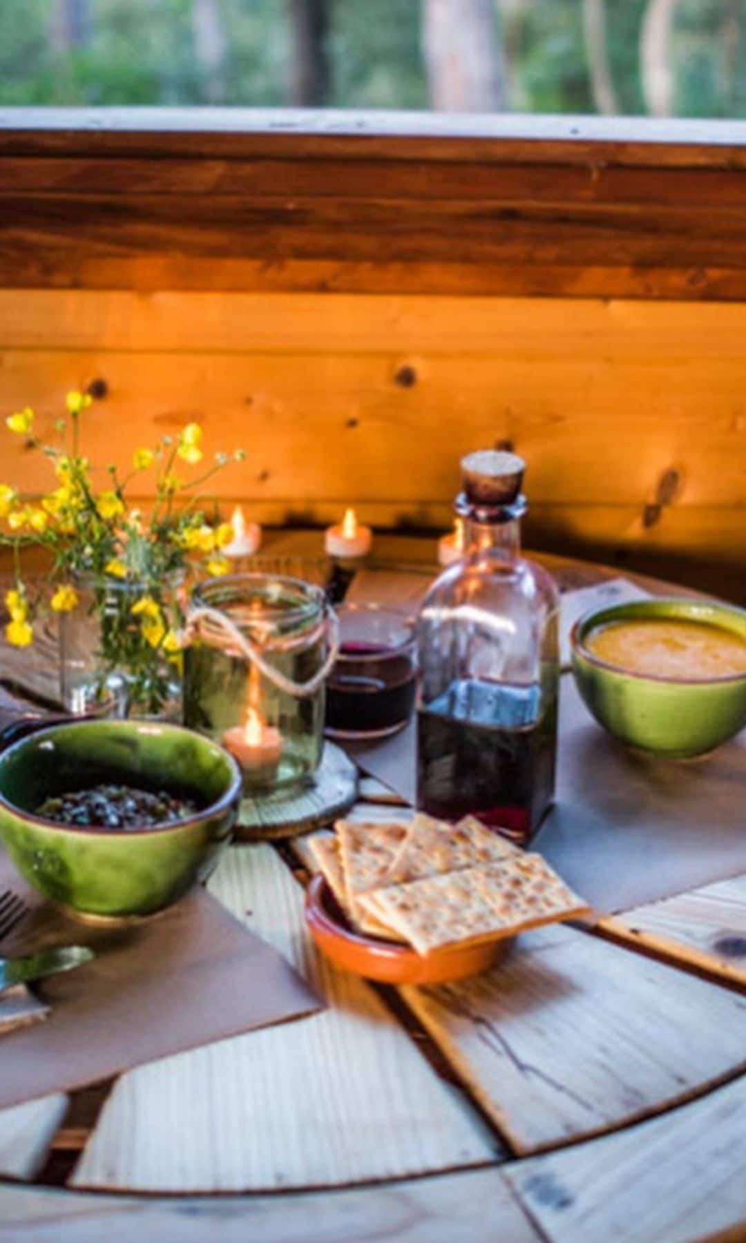 Desayuno en casas en los árboles, Cabanes Dosrius en Barcelona