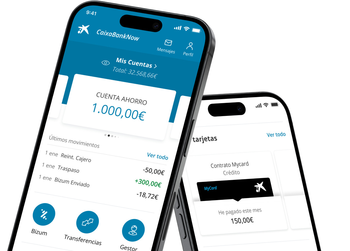 La app CaixaBankNow te permite gestionar cuentas, tarjetas y pagos de forma sencilla y segura desde cualquier lugar. Foto de : Caixabank