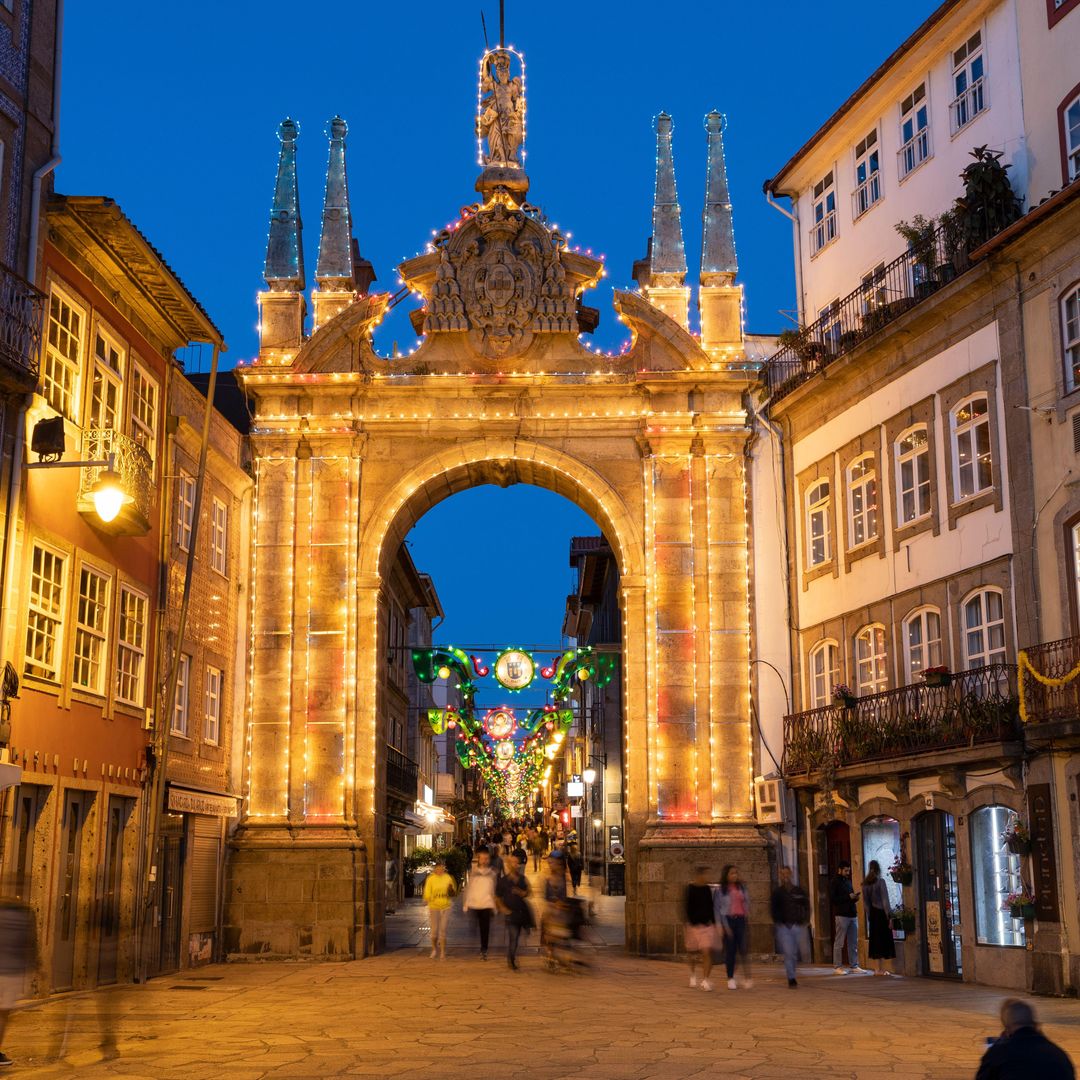 Arco de Porta Nova, Braga, Navidad, Portugal