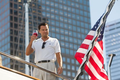 Leonardo DiCaprio en El lobo de Wall Street.