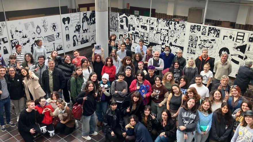 La Escuela d’Arte d’Uviéu abre al públicu la esposición dedicada a Marjane Satrapi