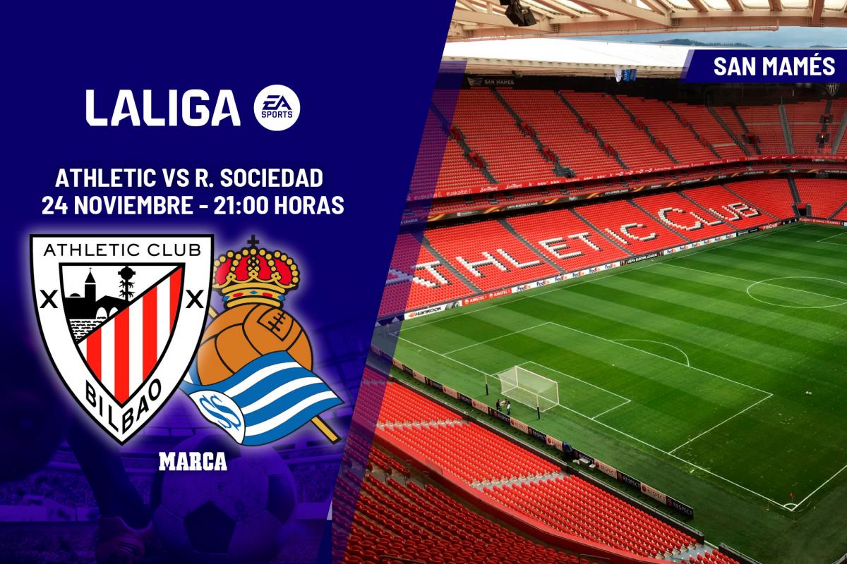 Athletic – Real Sociedad: a qué hora y dónde ver hoy en TV el partido de LaLiga EA Sports