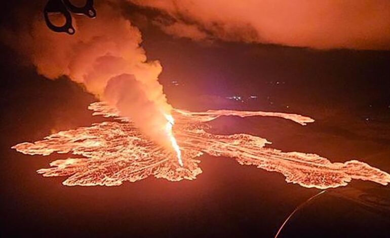 Las imágenes de un volcán en Islandia, que sufre una séptima erupción en un año