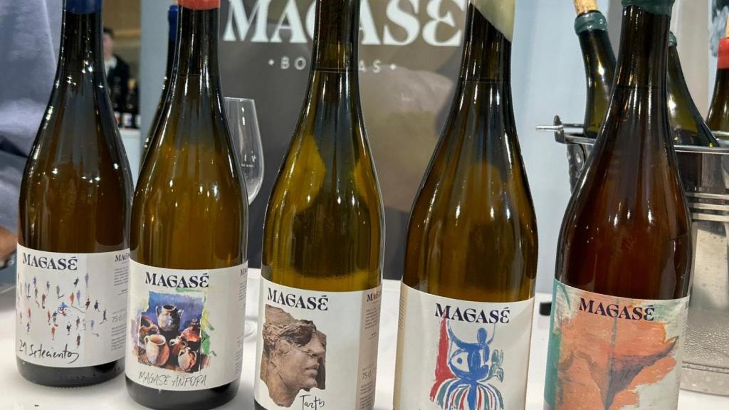 Algunos de los vinos expuestos por Bodegas Magasé.