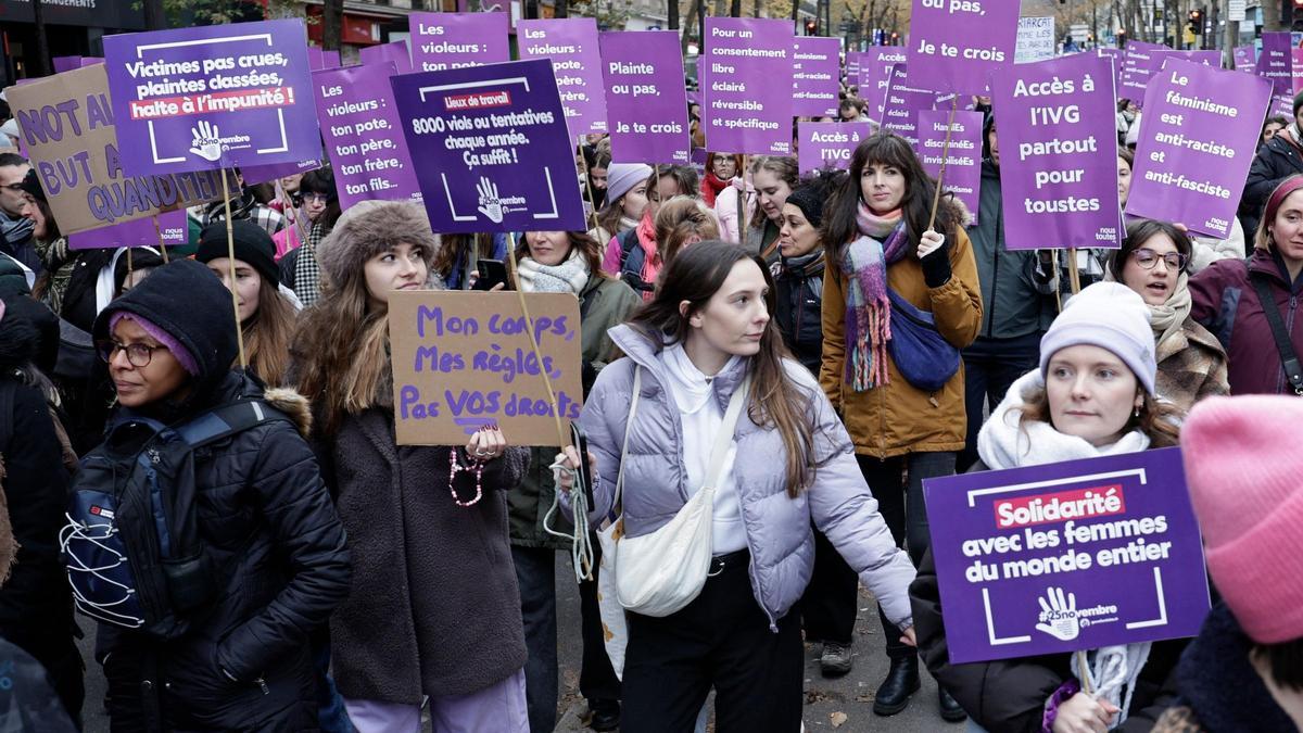 Manifestaciones en Francia para exigir una ley contra la violencia machista como la de España