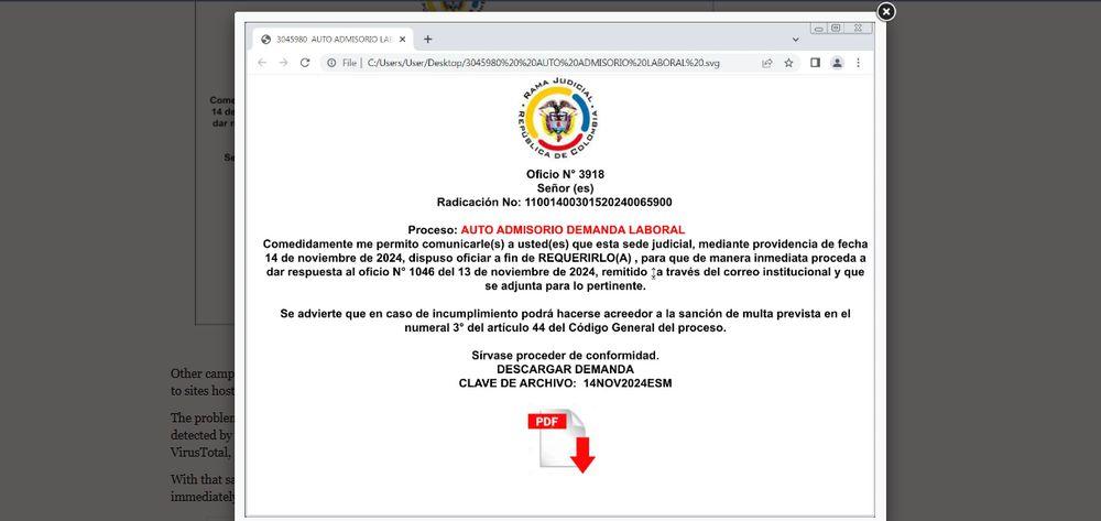 Ataque de phishing utilizando archivos SVG