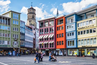 Vista de la Marktplatz de Stuttgart (Alemania).