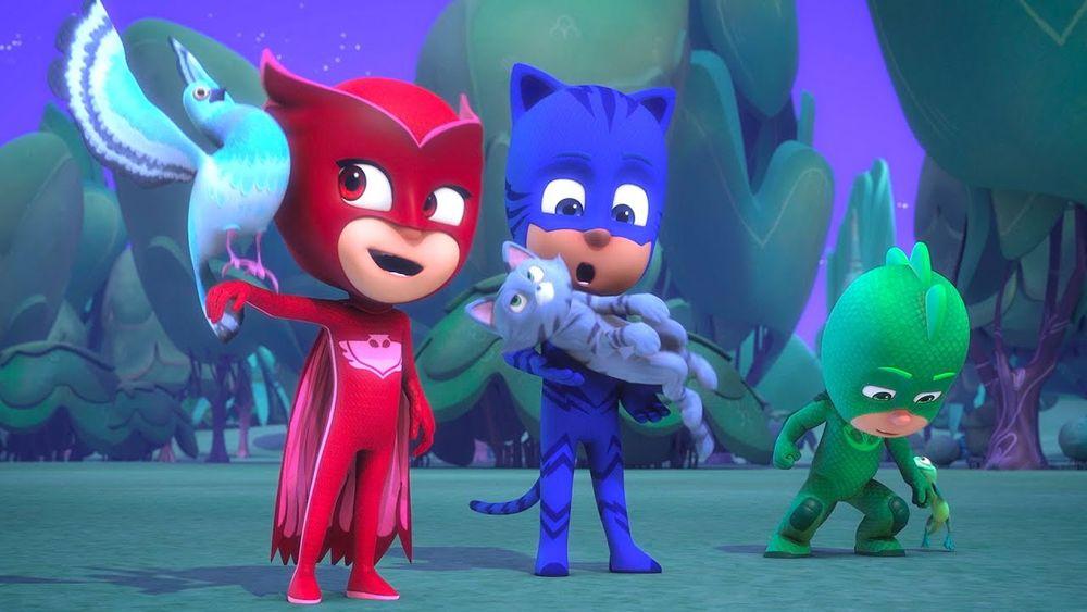 Una escena de la serie animada PJ Masks.