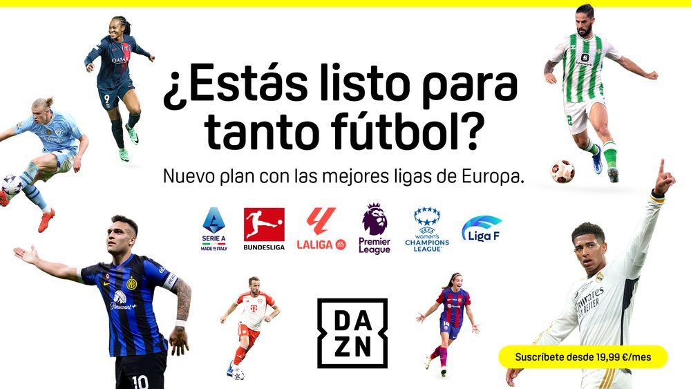 Imagen promocional del plan de fútbol de DAZN