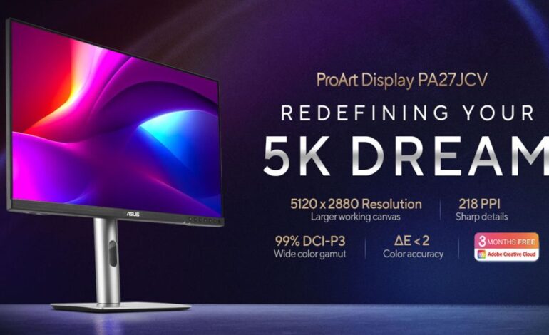 ASUS anuncia el monitor ProArt Display 5K PA27JCV