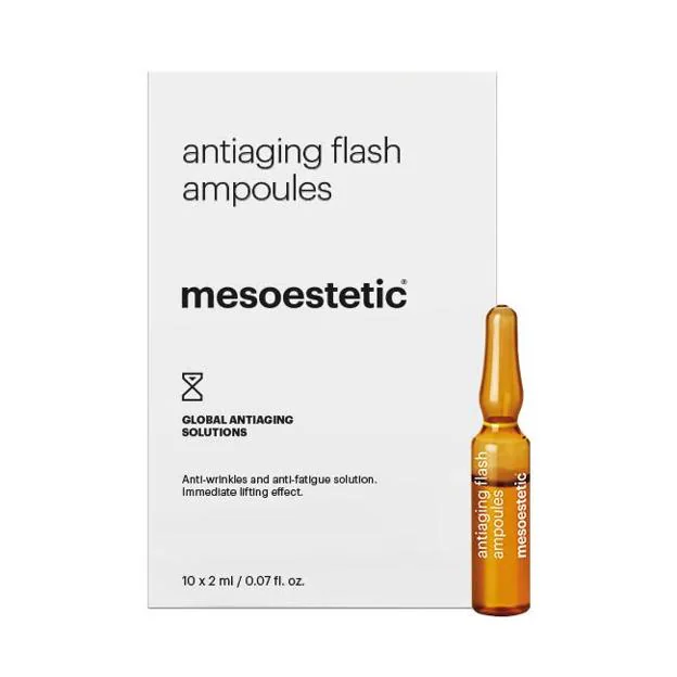 Ampollas flash antiedad de Mesoestetic. Precio: 48 euros