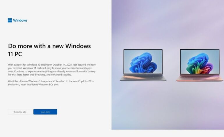 Más anuncios en Windows 10 para que compres un nuevo PC con Windows 11