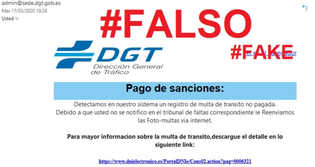 la DGT no pide una imagen de tu DNI para pagar una multa