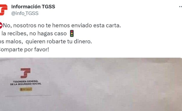 la Seguridad Social avisa de la circulación de cartas falsas