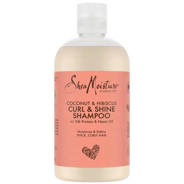 Champú SheaMoisture Curl and Shine con Coco e Hibisco.