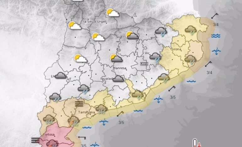 Ascienden a alerta roja por lluvia las comarcas del Montsià y el Baix Ebre (Tarragona)