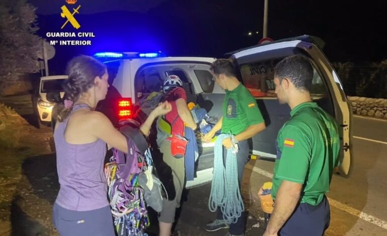 Rescatan a una pareja de escaladores tras quedar atrapados a 250 metros de altura en Sa Gubia (Mallorca)