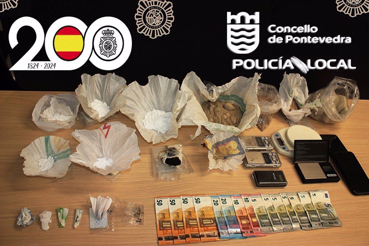 Detenida una persona en la desarticulación de un punto de venta de cocaína y heroína en un local hostelero de Pontevedra