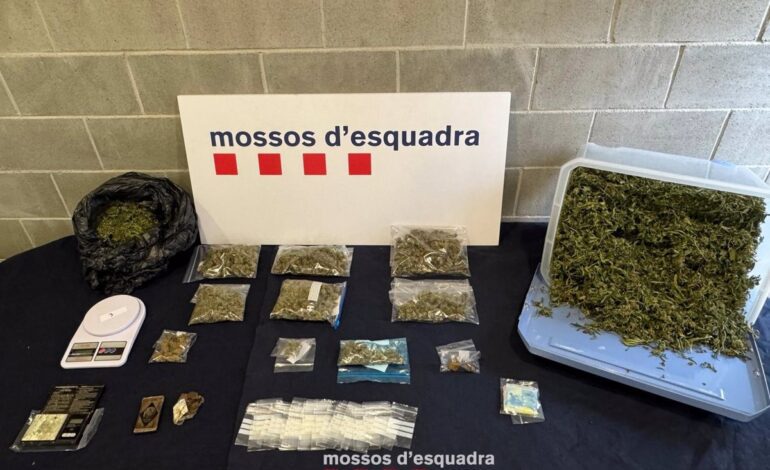 Desmantelado un punto de venta de droga en un piso de Sant Andreu de la Barca (Barcelona)