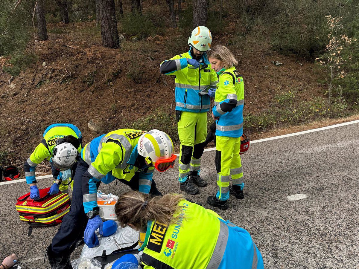 Fallece un motorista de 50 años en un accidente en Bustarviejo