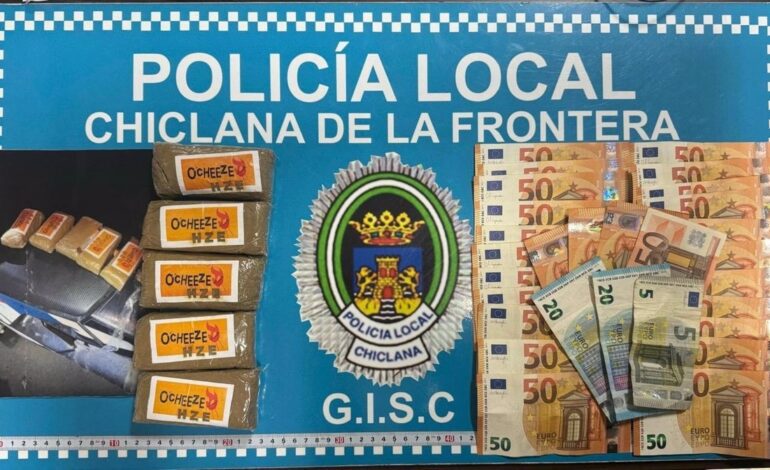 Detenido un joven de 20 años en Chiclana (Cádiz) por llevar encima 500 gramos de resina de hachís