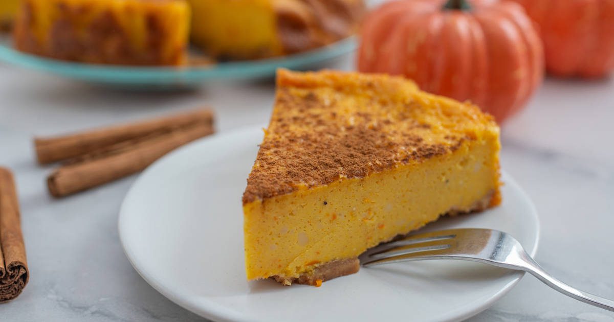 Cheescake de calabaza sin horno, ni harinas, ni azúcar para comer sin remordimientos