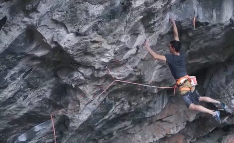 Jorge Díaz-Rullo cumple su sueño en la ‘cueva mágica’ de Flatanger