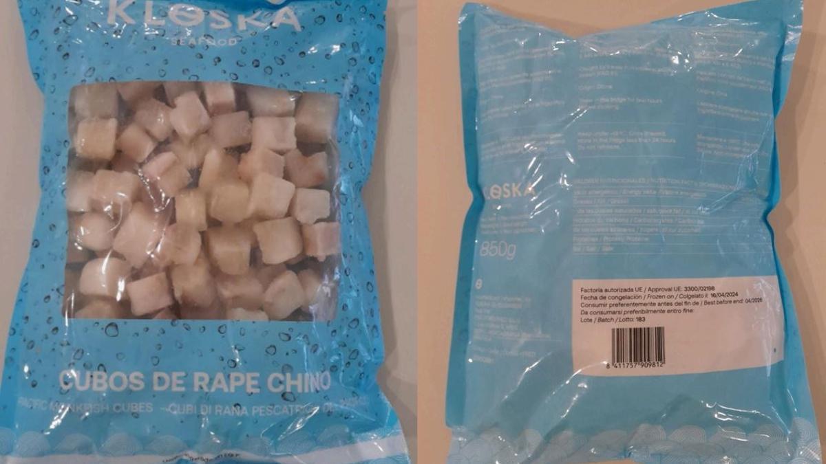 La AESAN alerta de la presencia de moluscos en cubos de rape chino congelado no incluida en el etiquetado