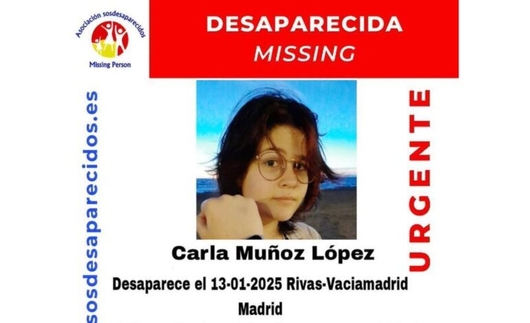 MENOR DESAPARECIDA RIVAS | Buscan a Carla, una menor de 15 años desaparecida en Madrid