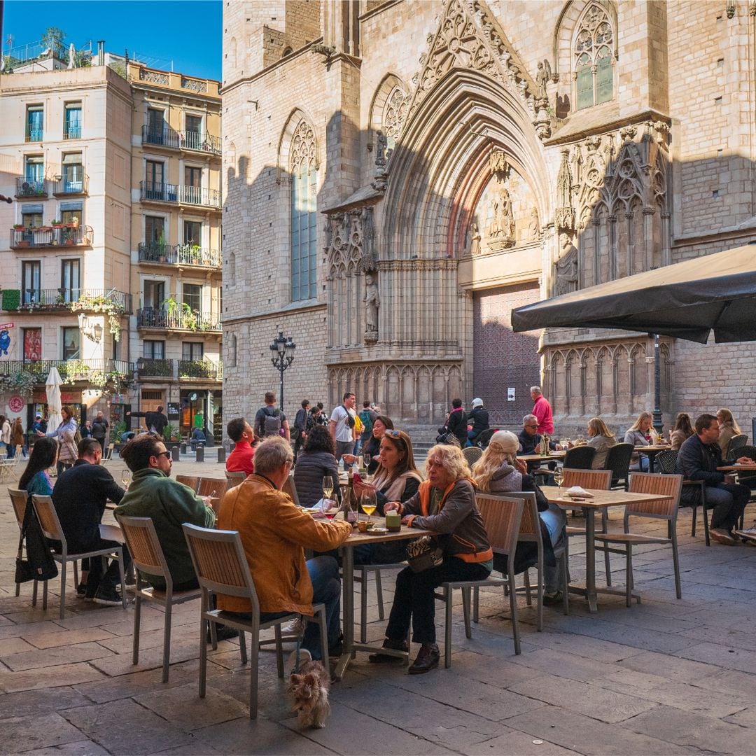 Terraza junto a Santa María del Mar, Barcelona