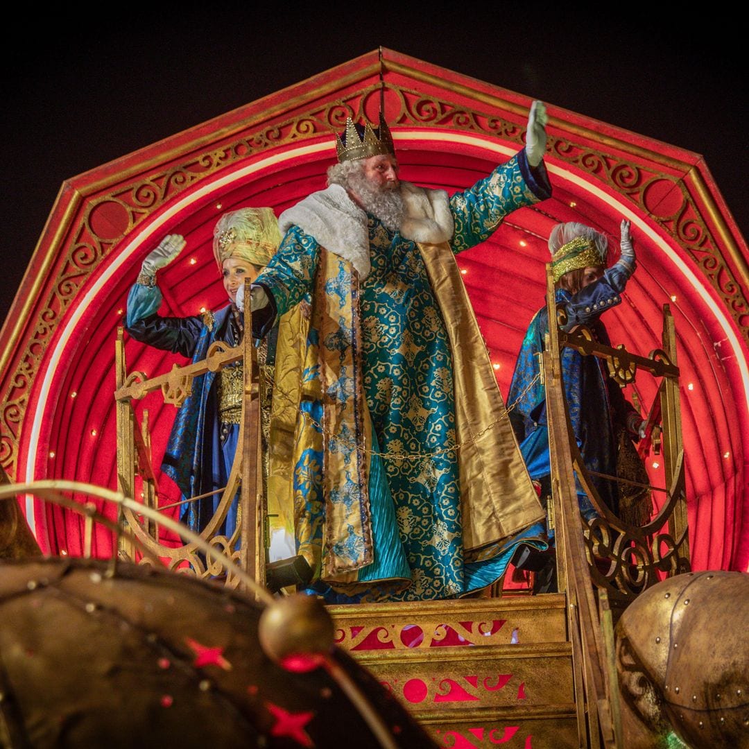 Carroza del rey Gaspar durante el desfile de Madrid.