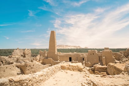 Beautiful view of the Mosque at Aghurmi near Oracle Temple in Siwa Oasis, Egypt