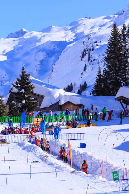 La pista de entrenamiento para niños en la estación de Avoriaz (Francia).