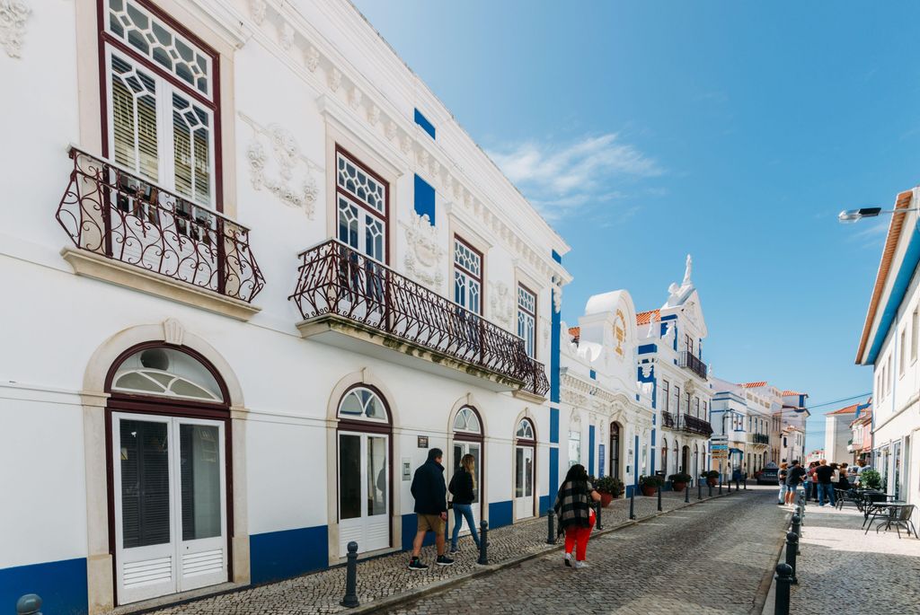 Edificios en Ericeira, Portugal.