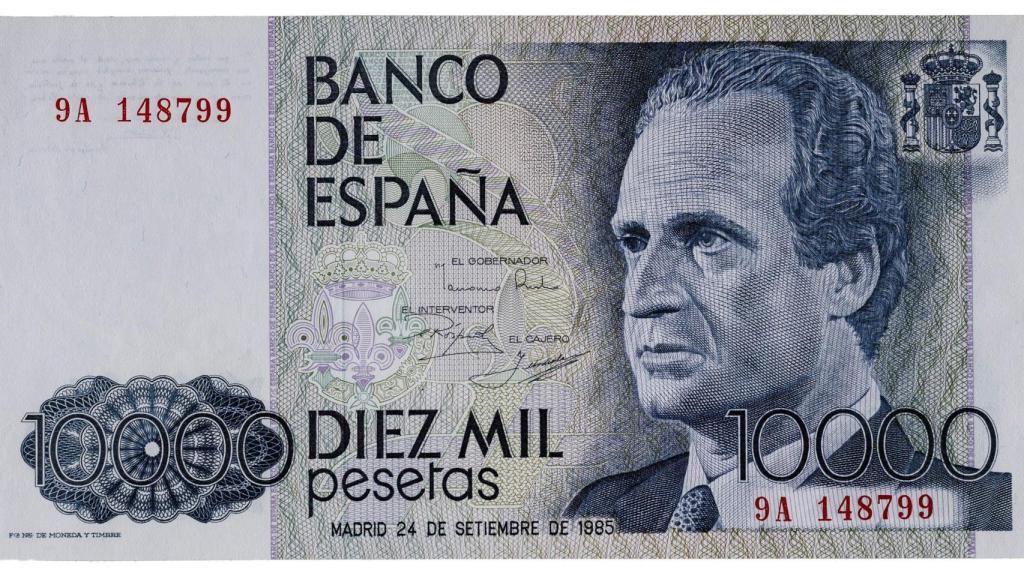 Billete Juan Carlos I de 10.000 pesetas.