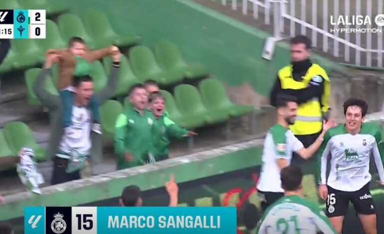 El 3-0 del Racing de Santander en el Racing de Santander 6-0 Racing Club Ferrol de la jornada 23 de LaLiga Hypermotion