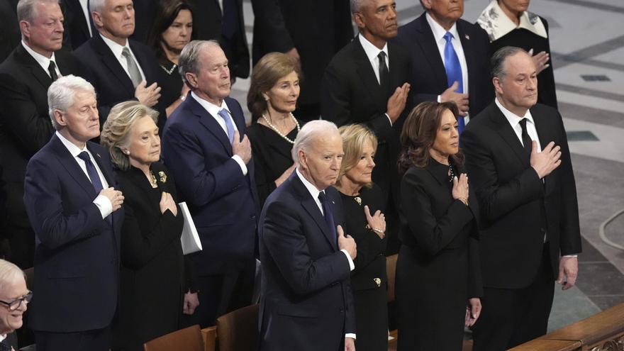 Todos los expresidentes vivos de EEUU en el funeral de Jimmy Carter