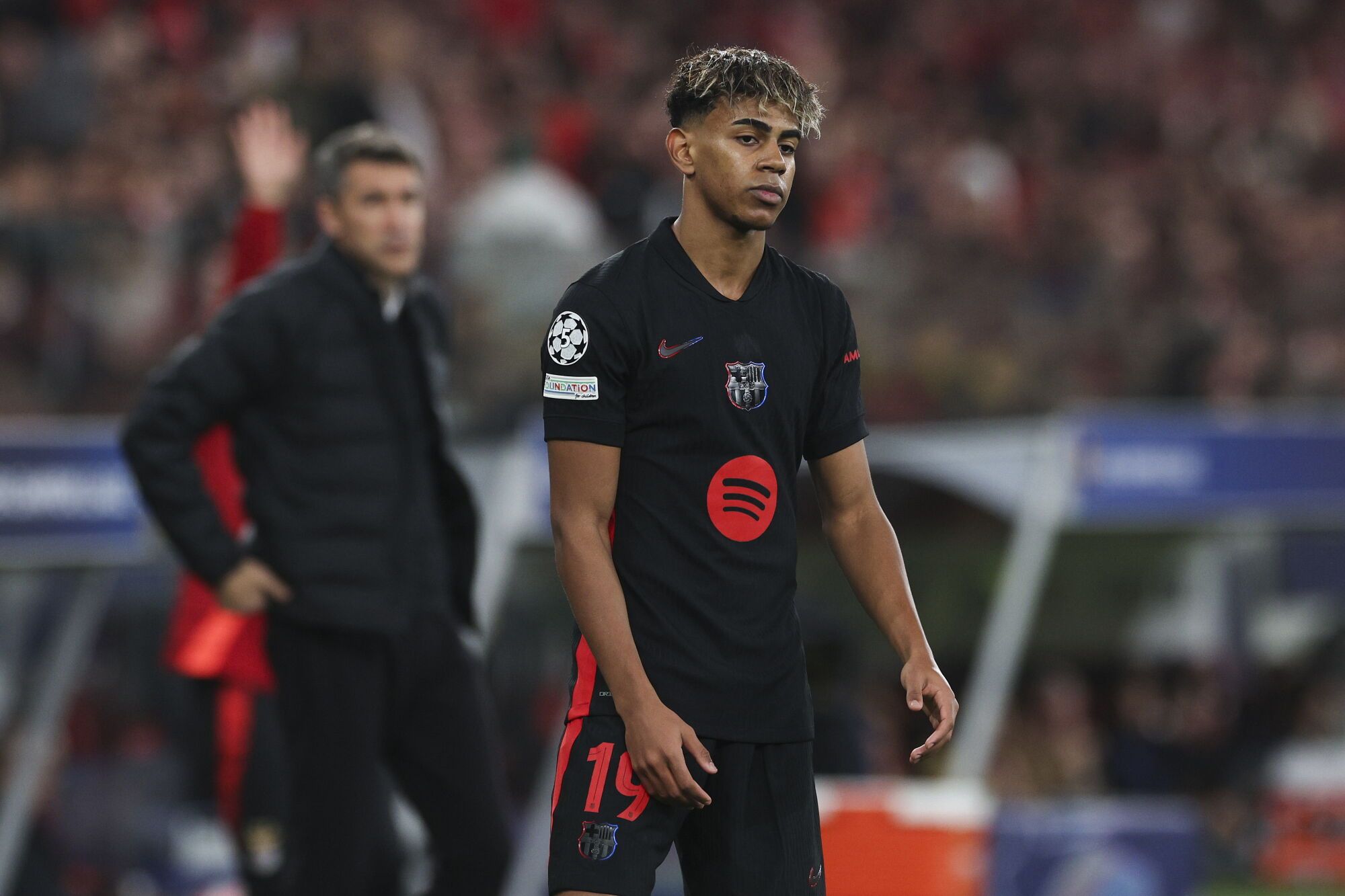 Lisbon (Portugal), 01/21/2025.- Barcelona`s Lamine Yamal during their UEFA Champions League soccer match against Benfica held at Luz Stadium in Lisbon, Portugal, 21 January 2025. (Champions League, Lisbon) EFE/EPA/ MIGUEL A. LOPES