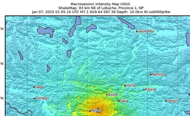 Un terremoto de magnitud 6,8 en la región china del Tíbet deja al menos 53 muertos y 62 heridos