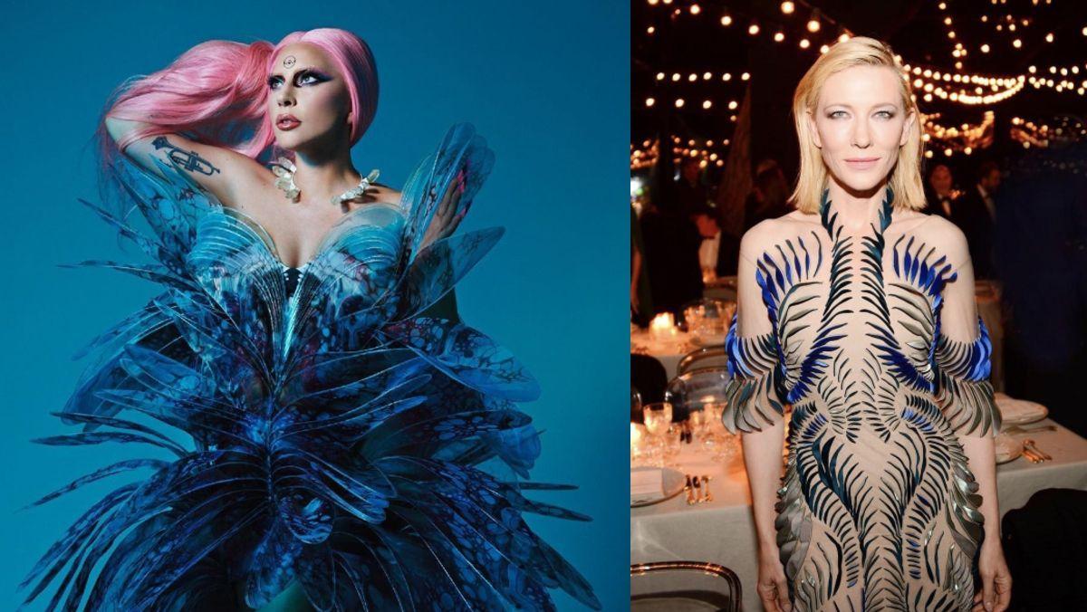 Lady Gaga y Cate Blanchett, con vestidos de alta costura de Iris van Herpen.