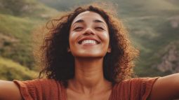 Mujer sonriente en el campo (Imagen: Blanca Campos)