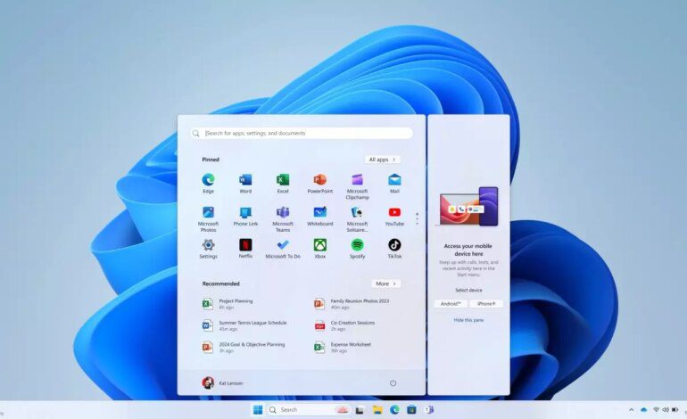 El sistema de conexión de Windows 11 con Android y iPhone se renueva con mejoras para acceder desde el menú de Inicio