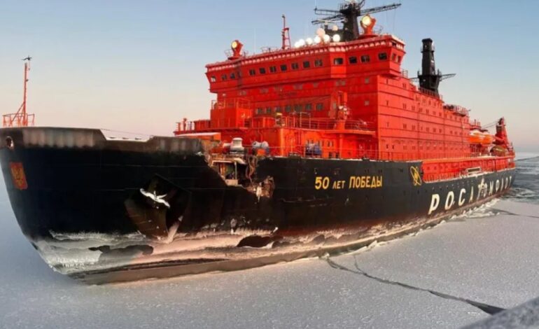 Un rompehielos ruso de propulsión nuclear choca contra un carguero en el Mar del Norte