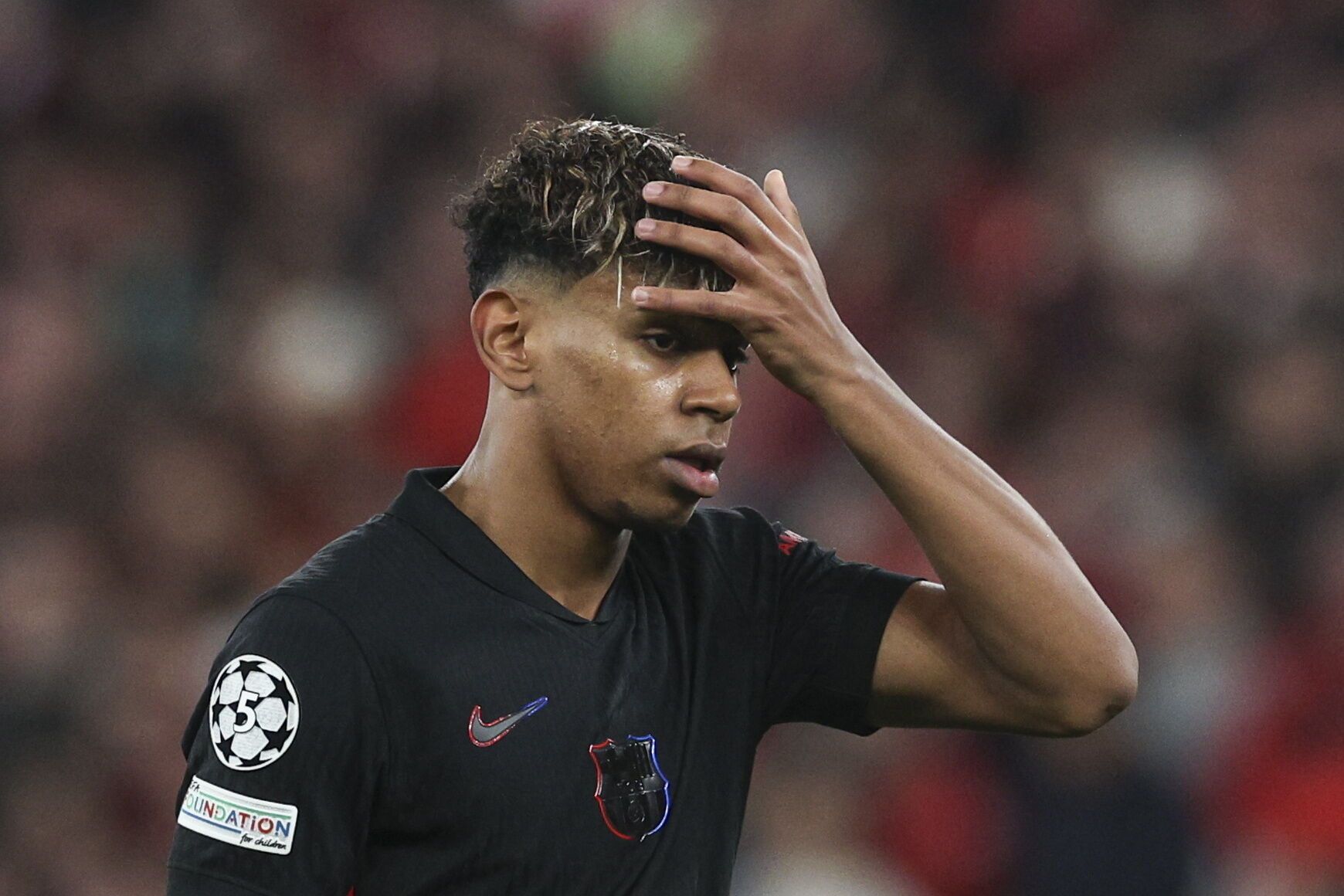 Lisbon (Portugal), 01/21/2025.- Barcelona`s Lamine Yamal during their UEFA Champions League soccer match against Benfica held at Luz Stadium in Lisbon, Portugal, 21 January 2025. (Champions League, Lisbon) EFE/EPA/ MIGUEL A. LOPES