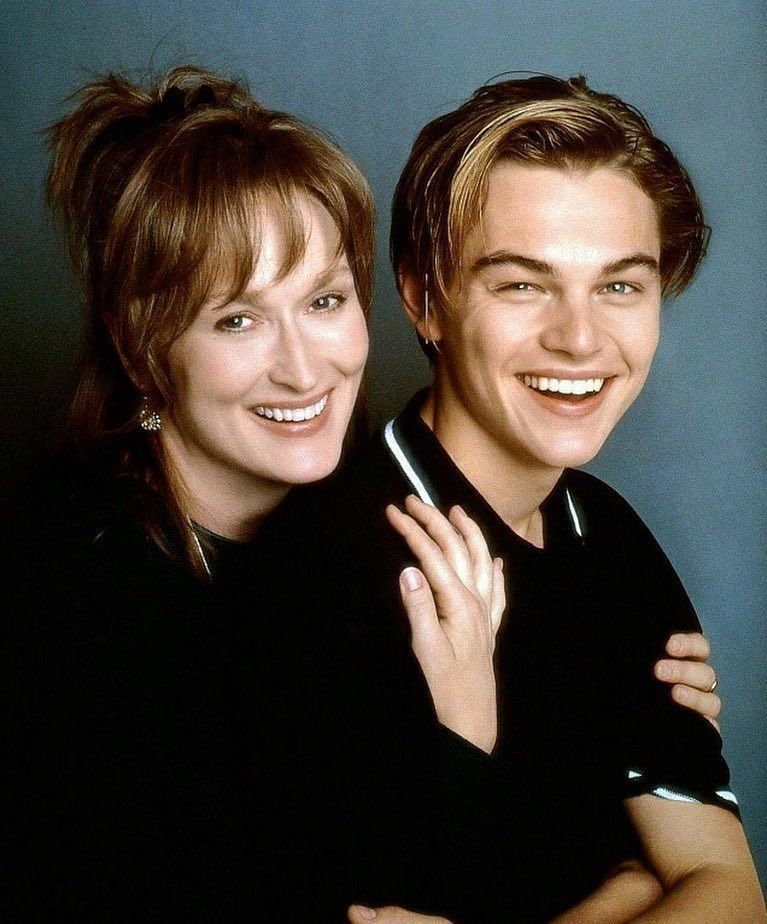 Leonardo DiCaprio con Meryl Streep en los años 90-Pinterest