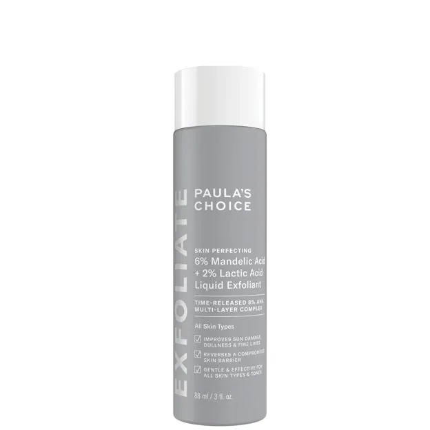 Perfeccionador de la piel 6% de ácido mandélico + 2% de ácido láctico exfoliante líquido de Paula's Choice. Precio: 39 euros