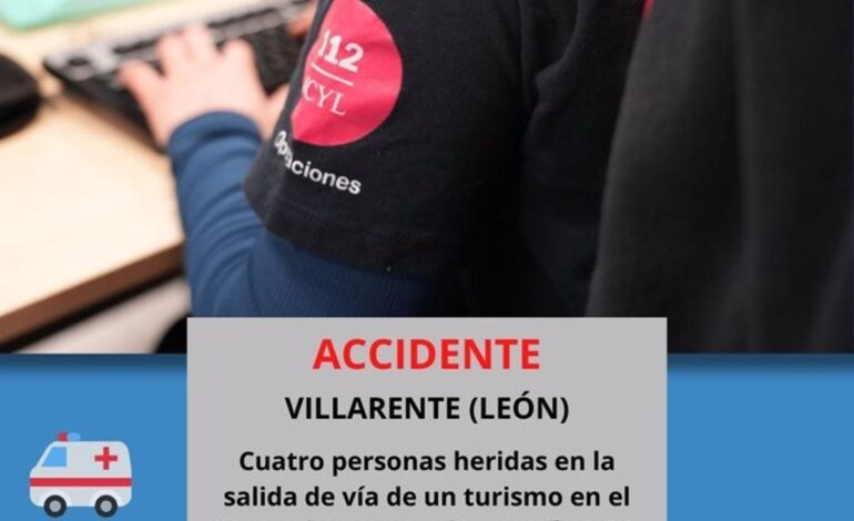 Heridos cuatro jóvenes en una salida de la vía en Villarente (León)