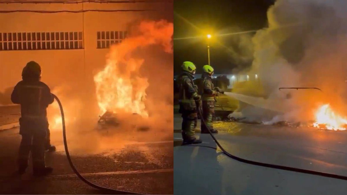 Los bomberos extinguen varios incendios simultáneos en contenedores de Alicante